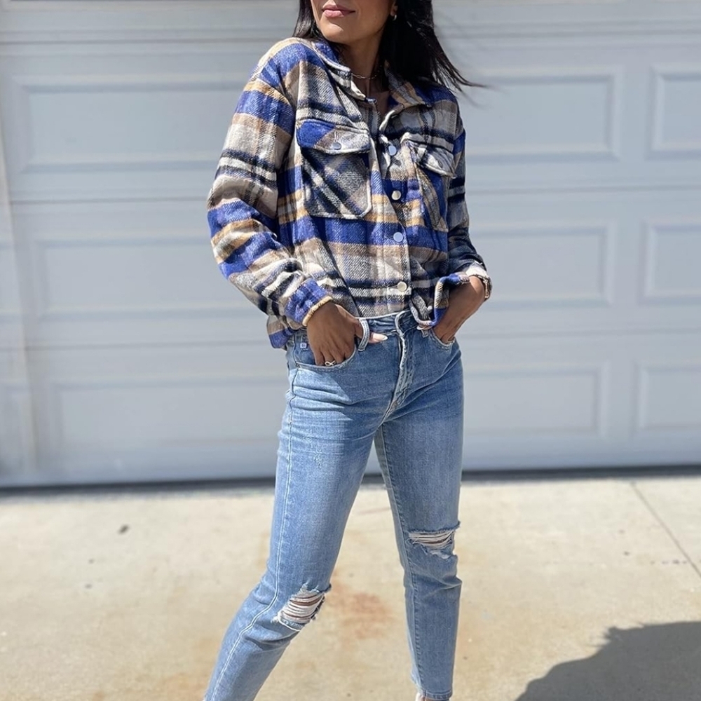 NWT Plaid Flannel Shacket - Picture 3 of 5